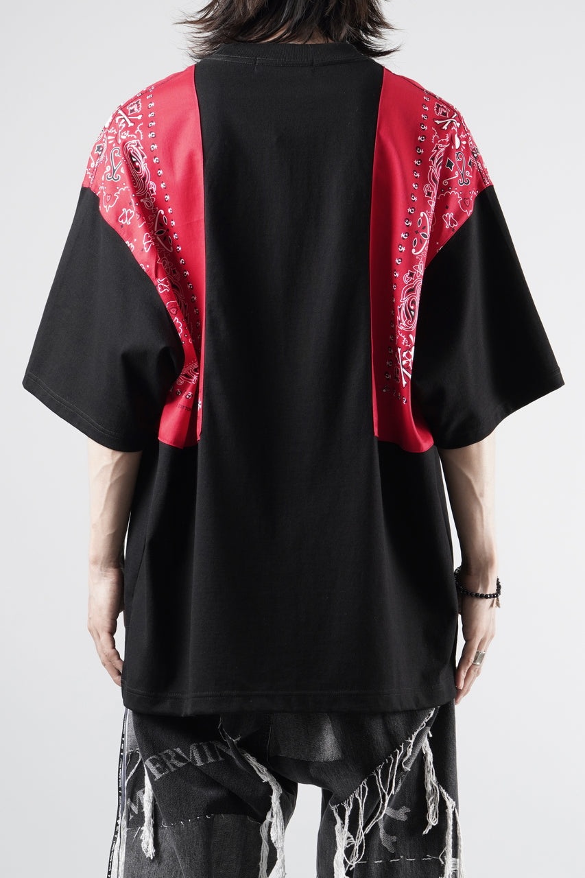 画像をギャラリービューアに読み込む, mastermind JAPAN BANDANA SS TEE / BOXY FIT (BLACK x RED)