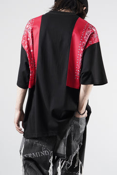 画像をギャラリービューアに読み込む, mastermind JAPAN BANDANA SS TEE / BOXY FIT (BLACK x RED)