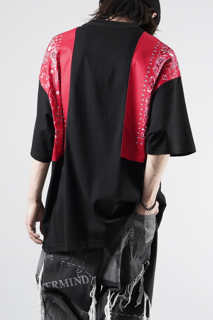 画像をギャラリービューアに読み込む, mastermind JAPAN BANDANA SS TEE / BOXY FIT (BLACK x RED)