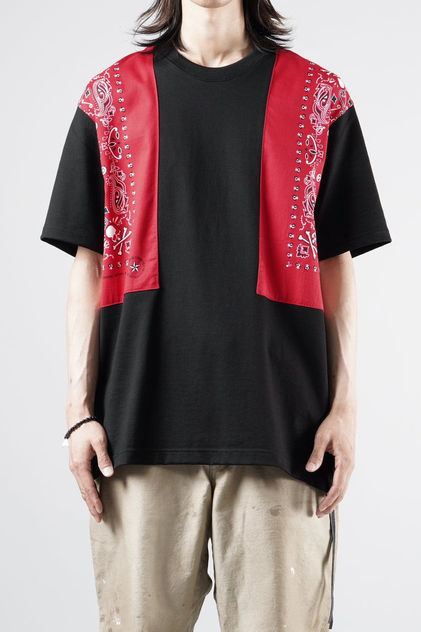 画像をギャラリービューアに読み込む, mastermind JAPAN BANDANA SS TEE / REGULAR FIT (BLACK x RED)