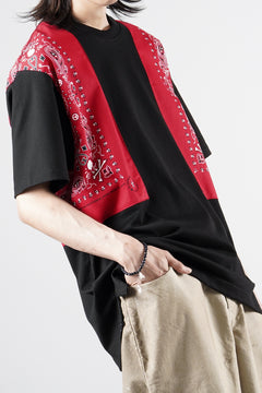 画像をギャラリービューアに読み込む, mastermind JAPAN BANDANA SS TEE / REGULAR FIT (BLACK x RED)
