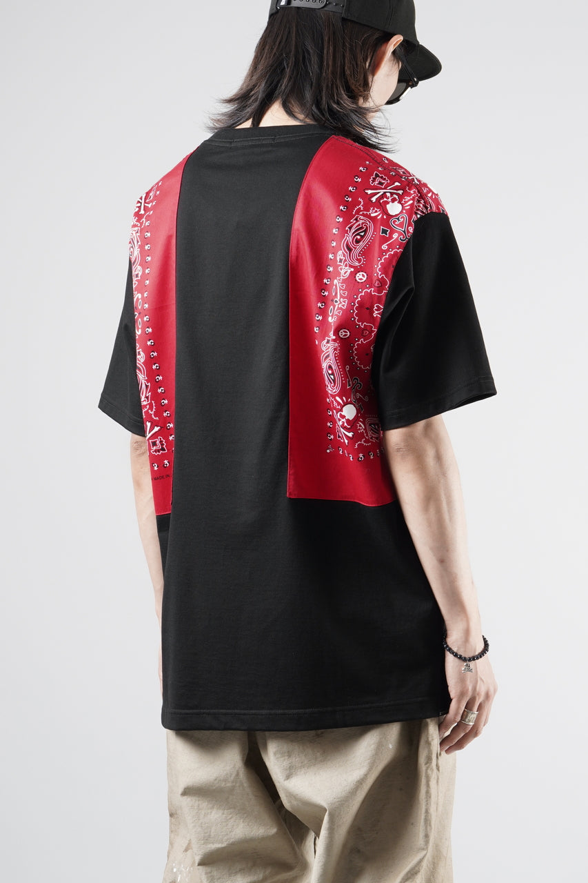 画像をギャラリービューアに読み込む, mastermind JAPAN BANDANA SS TEE / REGULAR FIT (BLACK x RED)