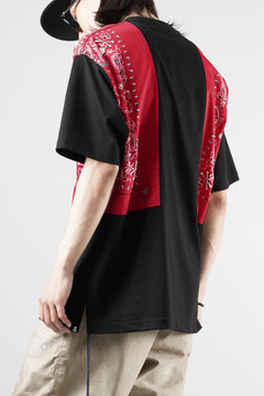 画像をギャラリービューアに読み込む, mastermind JAPAN BANDANA SS TEE / REGULAR FIT (BLACK x RED)