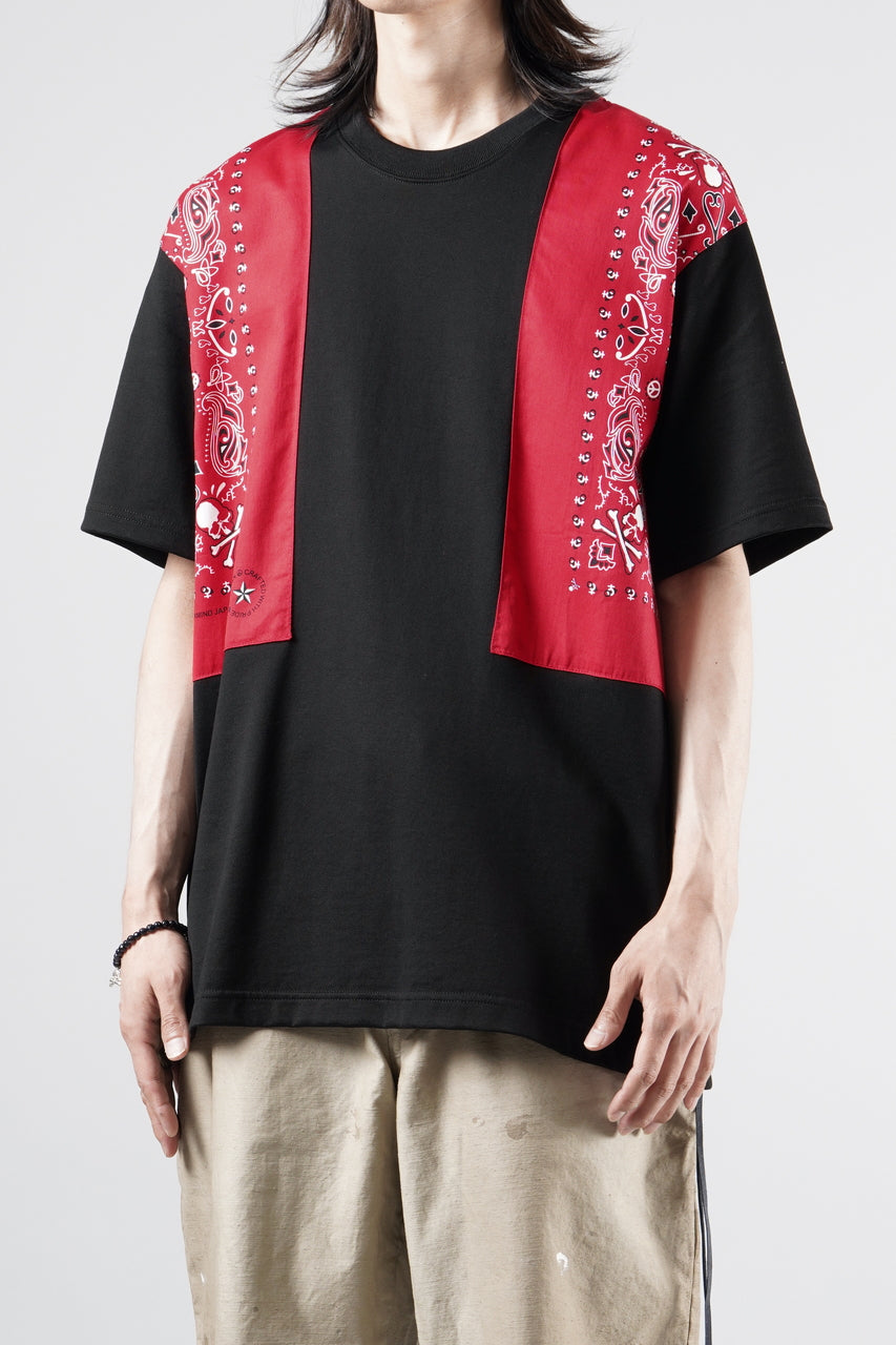 画像をギャラリービューアに読み込む, mastermind JAPAN BANDANA SS TEE / REGULAR FIT (BLACK x RED)