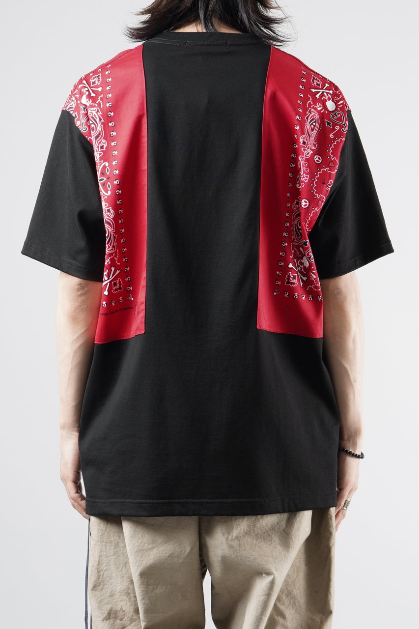 画像をギャラリービューアに読み込む, mastermind JAPAN BANDANA SS TEE / REGULAR FIT (BLACK x RED)