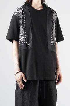 画像をギャラリービューアに読み込む, mastermind JAPAN BANDANA SS TEE / REGULAR FIT (BLACK x BLACK)