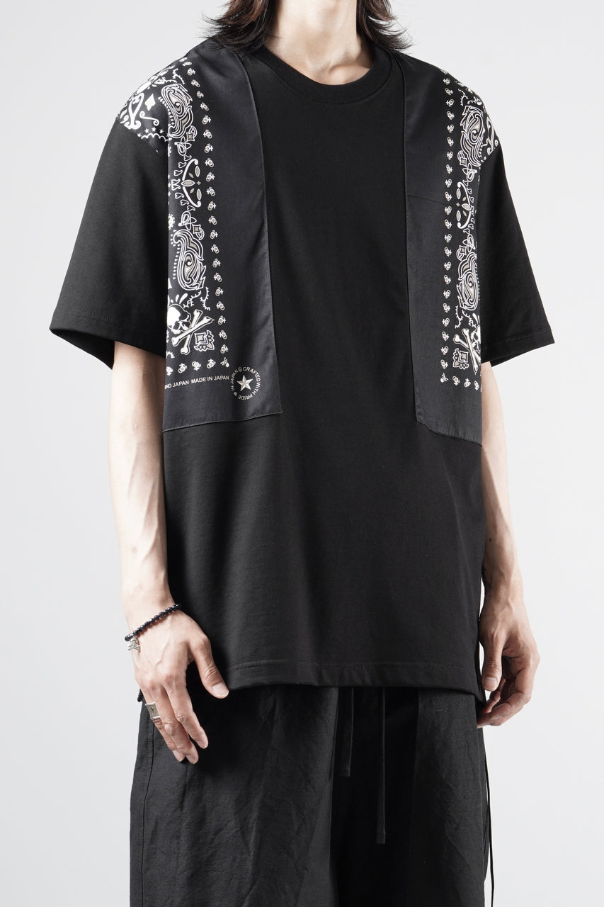 画像をギャラリービューアに読み込む, mastermind JAPAN BANDANA SS TEE / REGULAR FIT (BLACK x BLACK)
