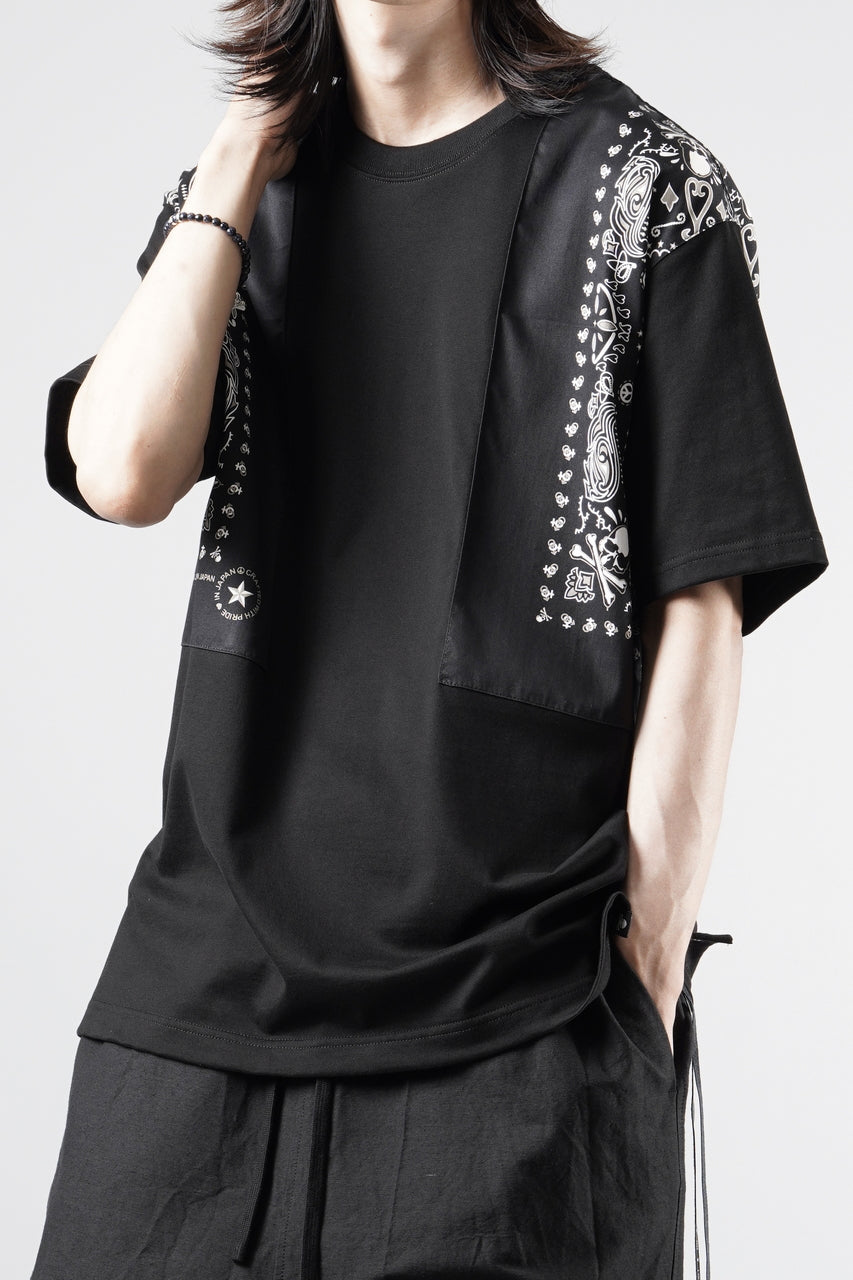 画像をギャラリービューアに読み込む, mastermind JAPAN BANDANA SS TEE / REGULAR FIT (BLACK x BLACK)