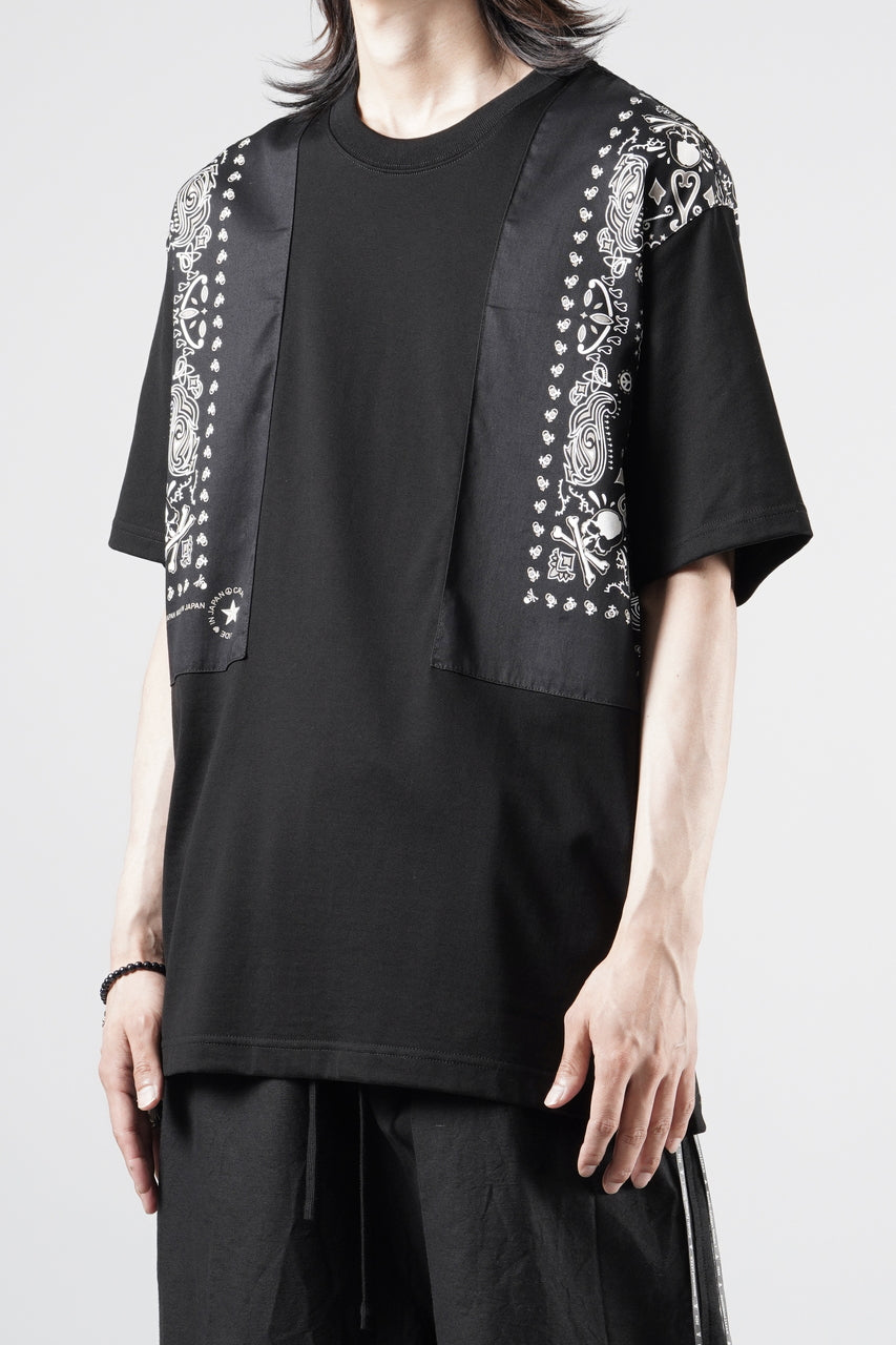 画像をギャラリービューアに読み込む, mastermind JAPAN BANDANA SS TEE / REGULAR FIT (BLACK x BLACK)