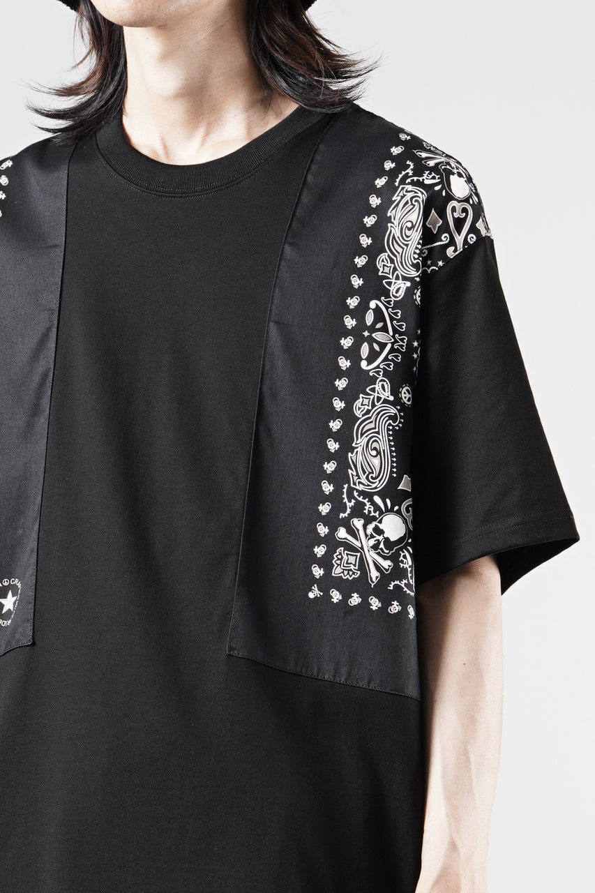 画像をギャラリービューアに読み込む, mastermind JAPAN BANDANA SS TEE / REGULAR FIT (BLACK x BLACK)