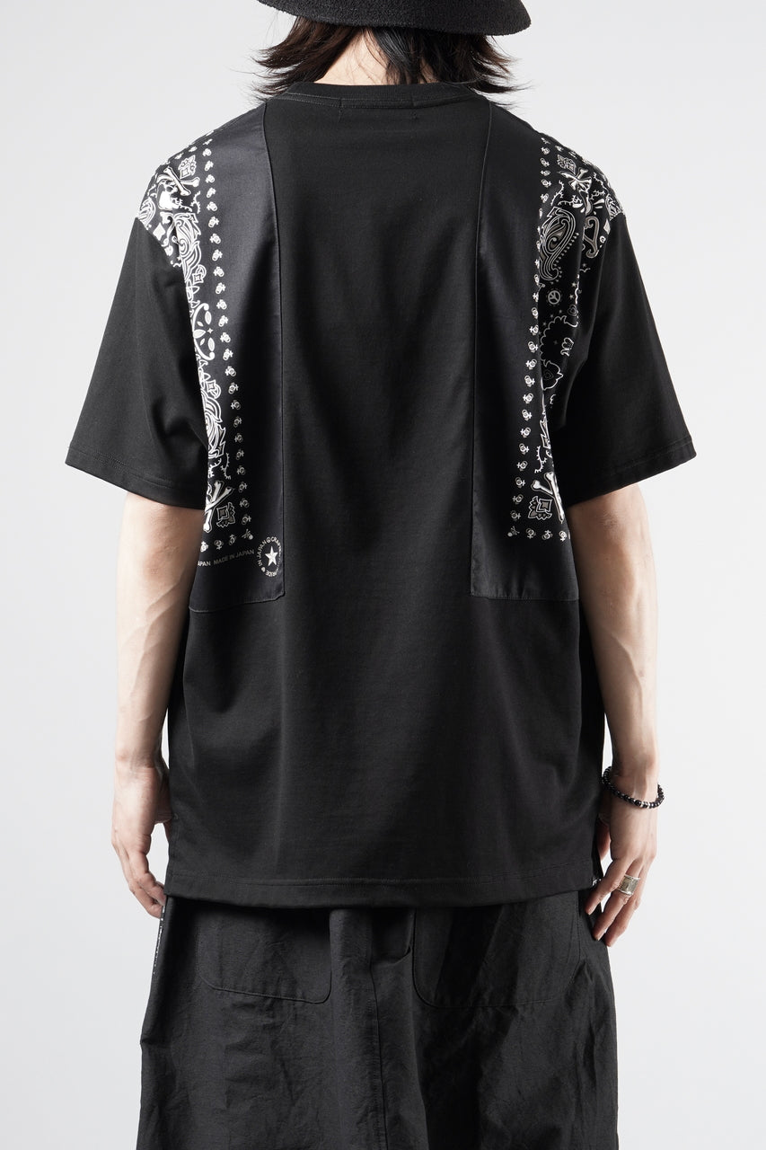 画像をギャラリービューアに読み込む, mastermind JAPAN BANDANA SS TEE / REGULAR FIT (BLACK x BLACK)