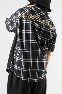 画像をギャラリービューアに読み込む, mastermind JAPAN MIXED-FABRIC POCKET SS TEE / REGULAR FIT (BLACK x BLACK)