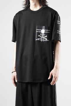 画像をギャラリービューアに読み込む, mastermind JAPAN MIXED-FABRIC POCKET SS TEE / REGULAR FIT (BLACK x BLACK)