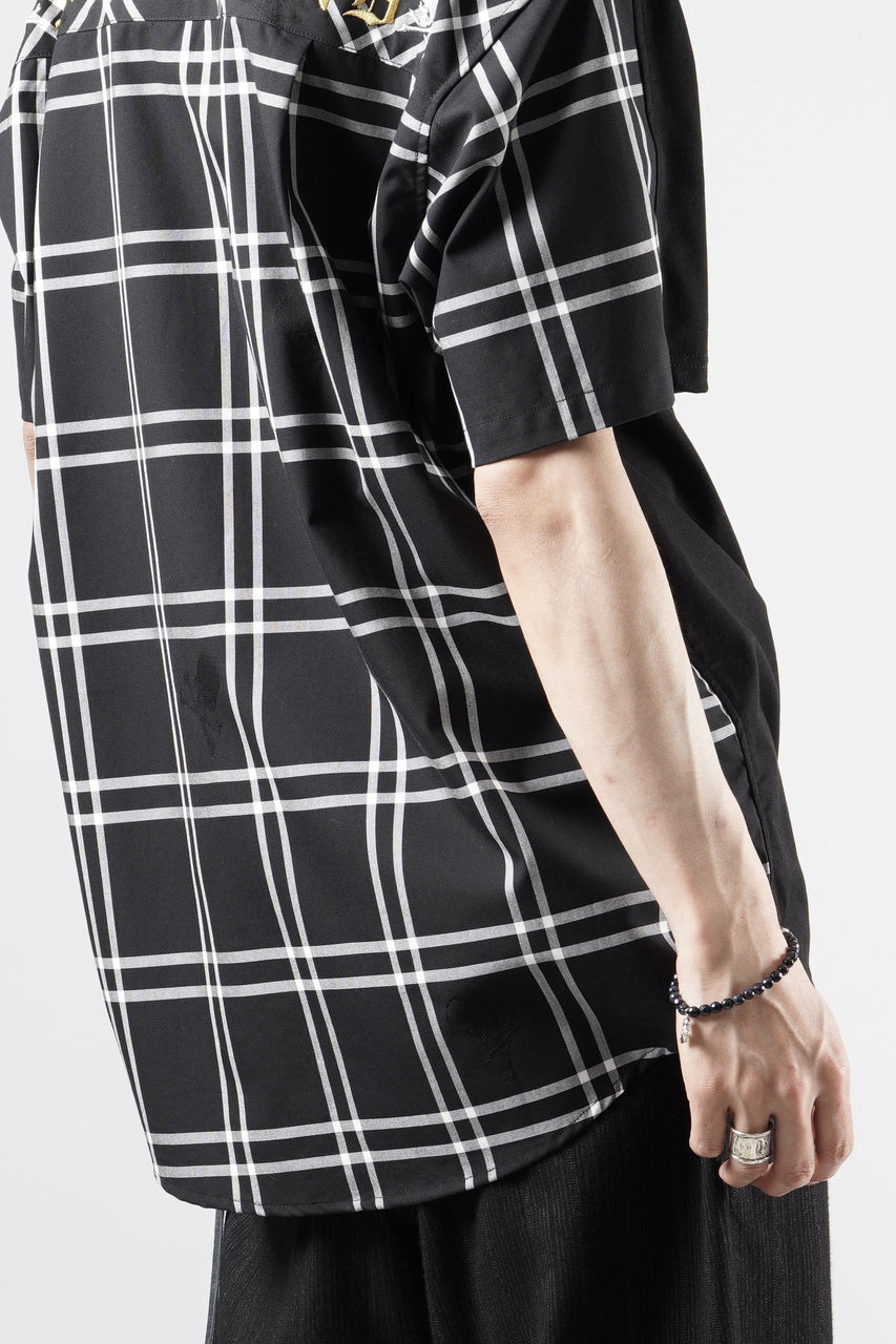 画像をギャラリービューアに読み込む, mastermind JAPAN MIXED-FABRIC POCKET SS TEE / REGULAR FIT (BLACK x BLACK)