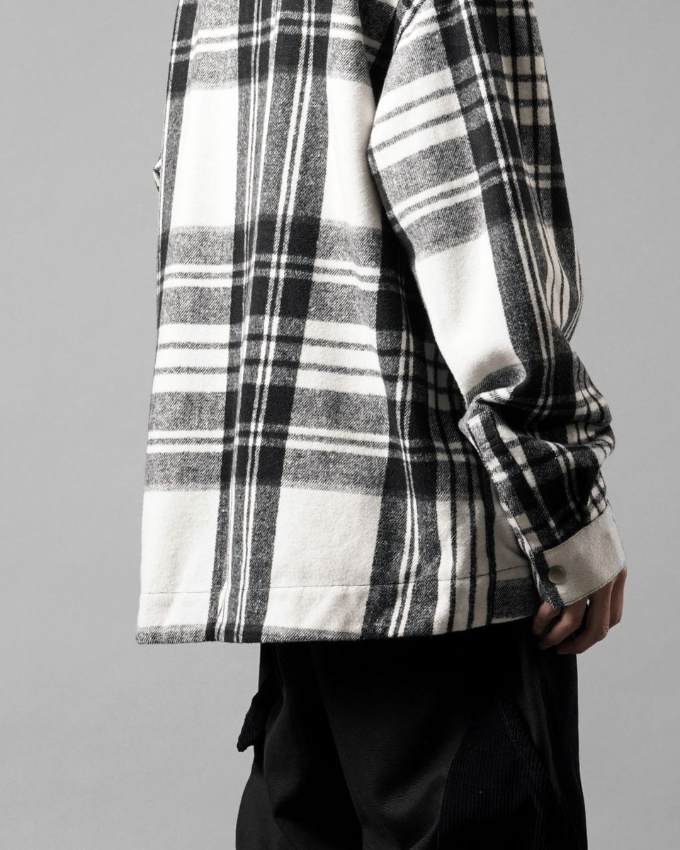 SAMPLE SALE】A.F ARTEFACT WOOL PLAID ZIP BLOUSON (BLACK x WHITE)の