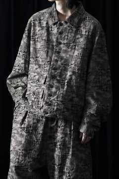 画像をギャラリービューアに読み込む, KLASICA "IRWELL" CURVED ARM BUTTON BLOUSON / BACK JACQUARD HOUND TOOTH CAMO (FOREST)