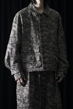 画像をギャラリービューアに読み込む, KLASICA "IRWELL" CURVED ARM BUTTON BLOUSON / BACK JACQUARD HOUND TOOTH CAMO (FOREST)