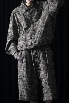 画像をギャラリービューアに読み込む, KLASICA "IRWELL" CURVED ARM BUTTON BLOUSON / BACK JACQUARD HOUND TOOTH CAMO (FOREST)