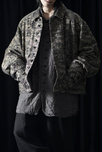 画像をギャラリービューアに読み込む, KLASICA "IRWELL" CURVED ARM BUTTON BLOUSON / BACK JACQUARD HOUND TOOTH CAMO (FOREST)