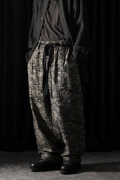 画像をギャラリービューアに読み込む, KLASICA "OVUM" EGG SHAPE EASY TROUSERS / BACK JACQUARD HOUND TOOTH CAMO (FOREST)