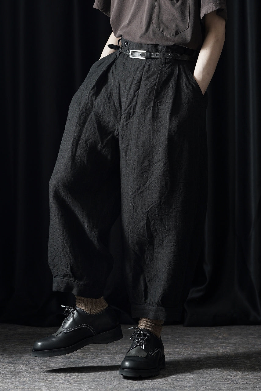 画像をギャラリービューアに読み込む, KLASICA "GOSSE" BALLOON TUCKED TROUSERS / OBSCURE STRIPED 3/3 MINI HBT (MID NIGHT)