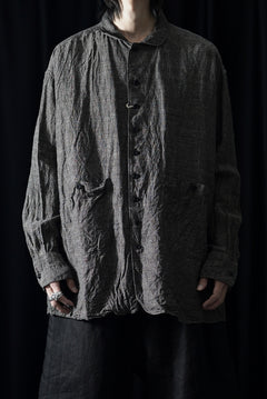 画像をギャラリービューアに読み込む, KLASICA "SH-051" BACK FLAP SHIRTS with BIG POCKETS / ANCIENT COLORED LINEN CHAMBRAY (BROWN)