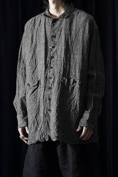 画像をギャラリービューアに読み込む, KLASICA "SH-051" BACK FLAP SHIRTS with BIG POCKETS / ANCIENT COLORED LINEN CHAMBRAY (BROWN)