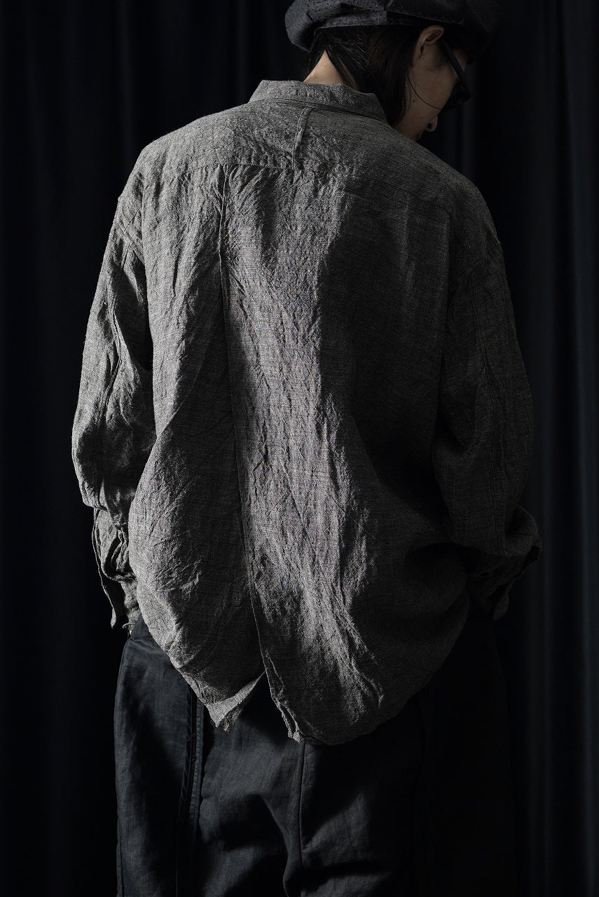 画像をギャラリービューアに読み込む, KLASICA "SH-051" BACK FLAP SHIRTS with BIG POCKETS / ANCIENT COLORED LINEN CHAMBRAY (BROWN)