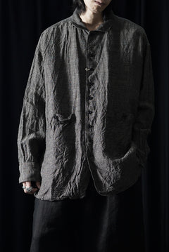 画像をギャラリービューアに読み込む, KLASICA "SH-051" BACK FLAP SHIRTS with BIG POCKETS / ANCIENT COLORED LINEN CHAMBRAY (BROWN)