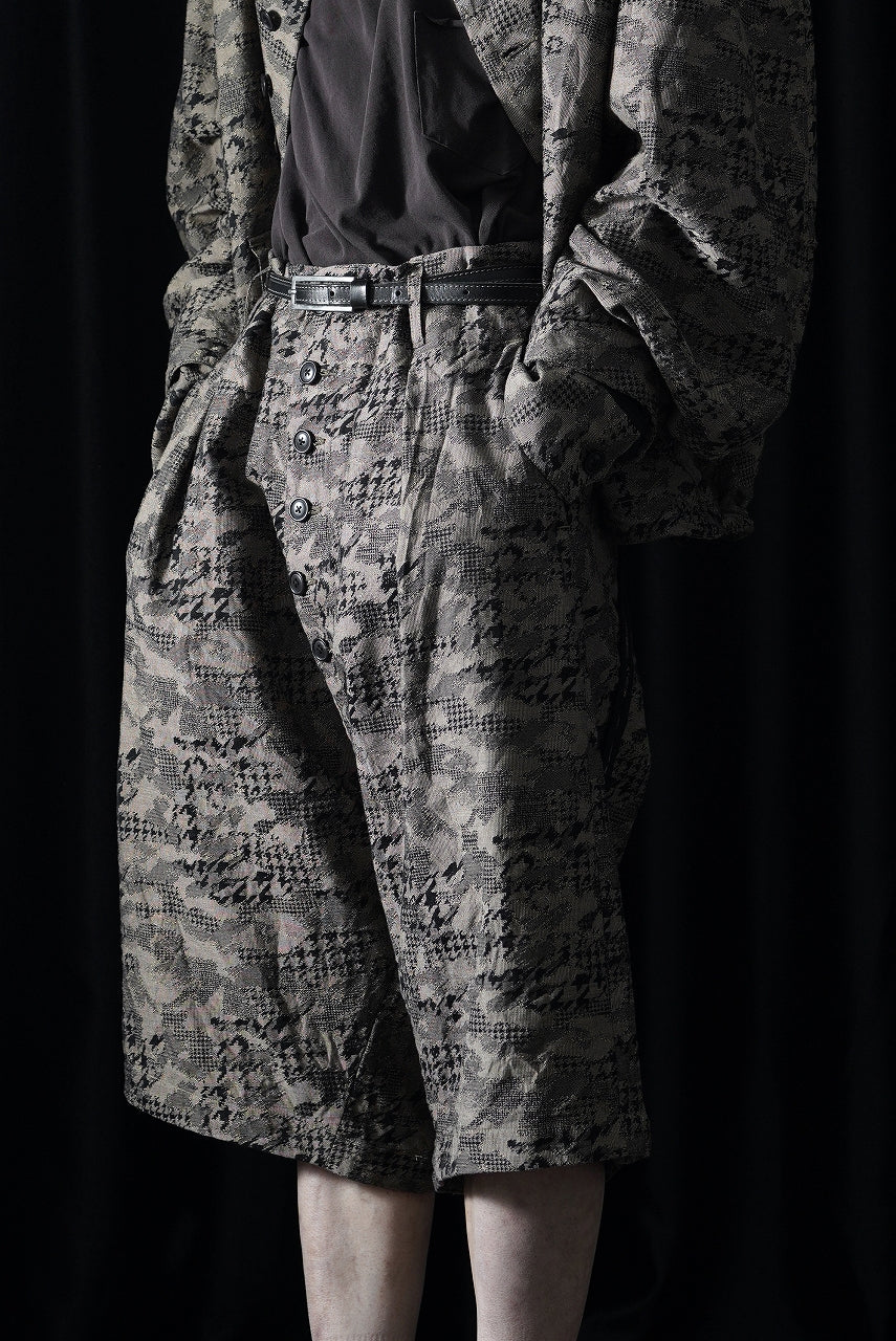画像をギャラリービューアに読み込む, KLASICA "SABRON 66" RE CONSTRUCTED MID PANTS / BACK JACQUARD HOUND TOOTH CAMO (FOREST)