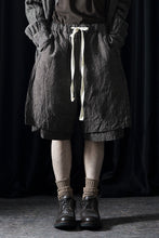画像をギャラリービューアに読み込む, KLASICA "VENT" LAYERED WIDE SHORTS / ANCIENT COLORED LINEN CHAMBRAY (BROWN)