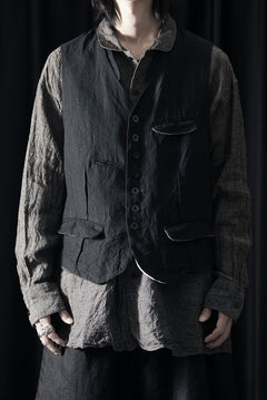 画像をギャラリービューアに読み込む, KLASICA "JEUNET" SQUARE SHAPED LOOSE VEST / OBSCURE STRIPED 3/3 MINI HBT (MID NIGHT)