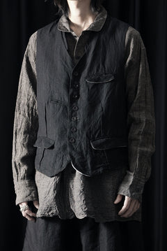 画像をギャラリービューアに読み込む, KLASICA "JEUNET" SQUARE SHAPED LOOSE VEST / OBSCURE STRIPED 3/3 MINI HBT (MID NIGHT)