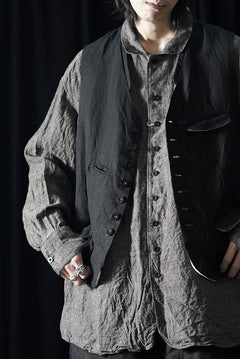 画像をギャラリービューアに読み込む, KLASICA "JEUNET" SQUARE SHAPED LOOSE VEST / OBSCURE STRIPED 3/3 MINI HBT (MID NIGHT)