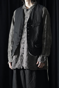 画像をギャラリービューアに読み込む, KLASICA "JEUNET" SQUARE SHAPED LOOSE VEST / OBSCURE STRIPED 3/3 MINI HBT (MID NIGHT)