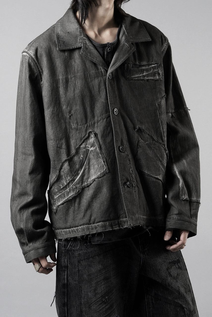 Load image into Gallery viewer, Professor.E AGED WORK JACKET (COLD DYED GREY)