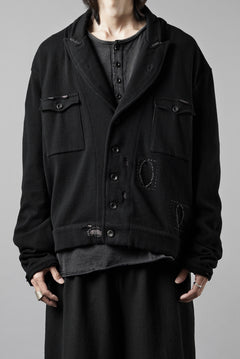 Load image into Gallery viewer, Professor.E DESTROYED KNIT WORK JACKET (BLACK)