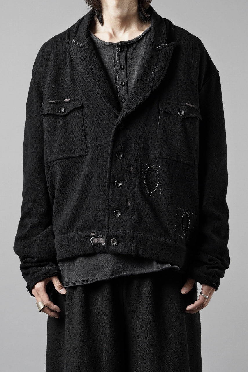 Load image into Gallery viewer, Professor.E DESTROYED KNIT WORK JACKET (BLACK)