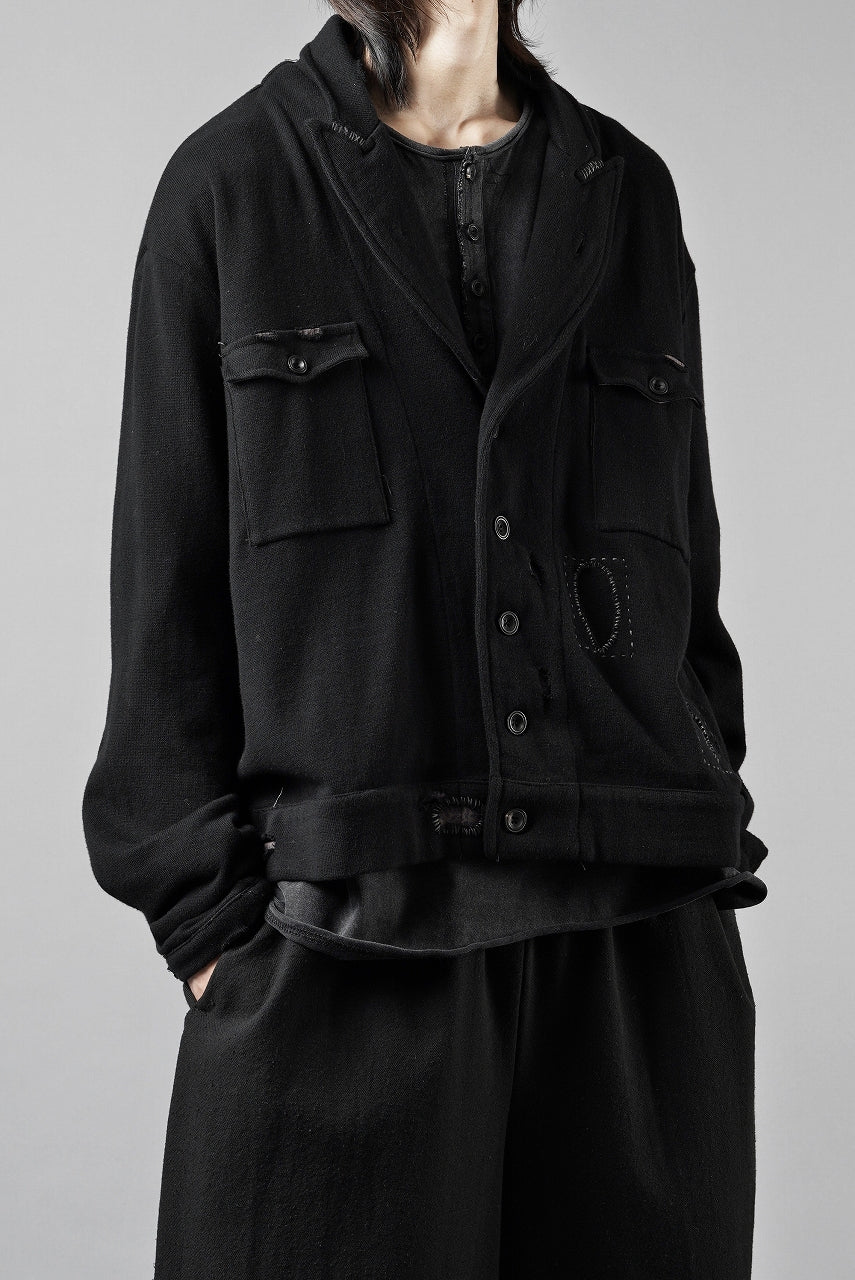 Load image into Gallery viewer, Professor.E DESTROYED KNIT WORK JACKET (BLACK)