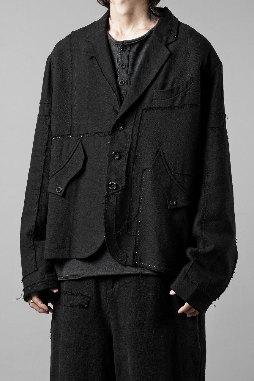 画像をギャラリービューアに読み込む, Professor.E PATCHWORK BLAZER (BLACK)