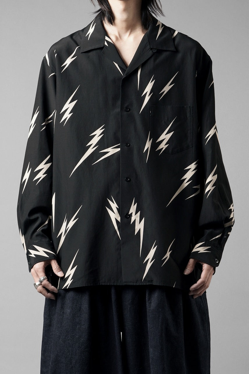 Load image into Gallery viewer, Y's for men x MASSES TE PATTERN DISCHARGE PRINT L/S SHIRT (BLACK)