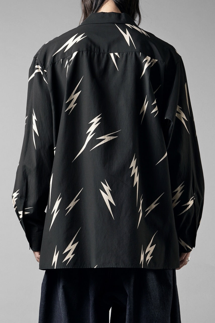 Load image into Gallery viewer, Y's for men x MASSES TE PATTERN DISCHARGE PRINT L/S SHIRT (BLACK)
