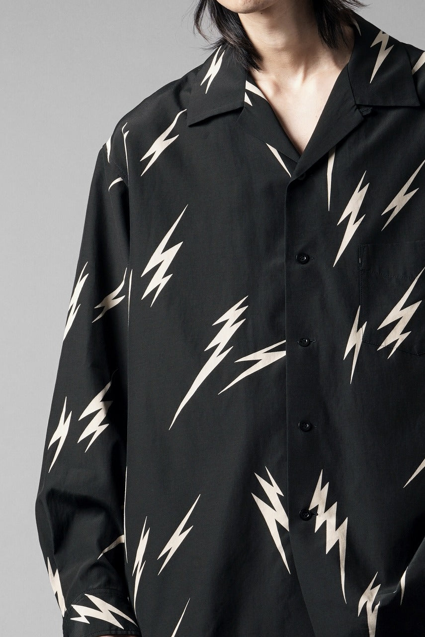 Load image into Gallery viewer, Y's for men x MASSES TE PATTERN DISCHARGE PRINT L/S SHIRT (BLACK)