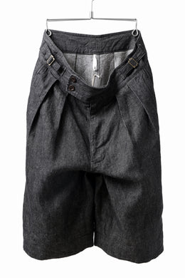 sus-sous gurkha short trousers / Schonherr Linen Washer (BLACK)