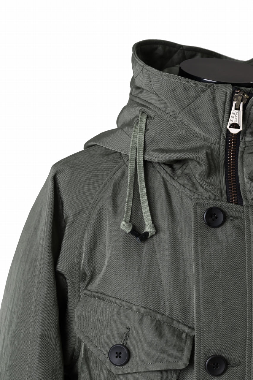 画像をギャラリービューアに読み込む, sus-sous 50&#39;s British MIDDLE PARKA / Vintage Flight Twill Nylon (SAGE GREEN)