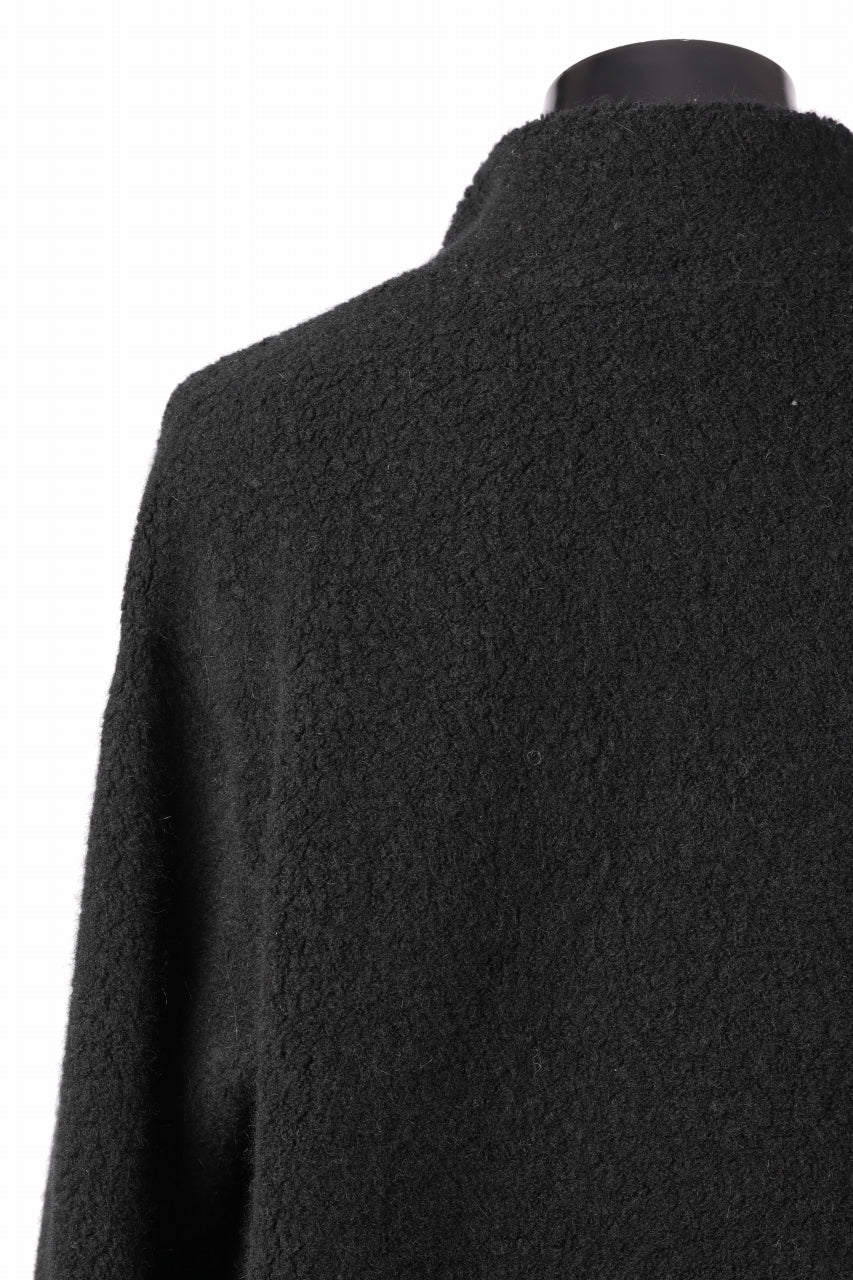 sus-sous Full Zip Track Jacket / Wool Boa Knit (BLACK)