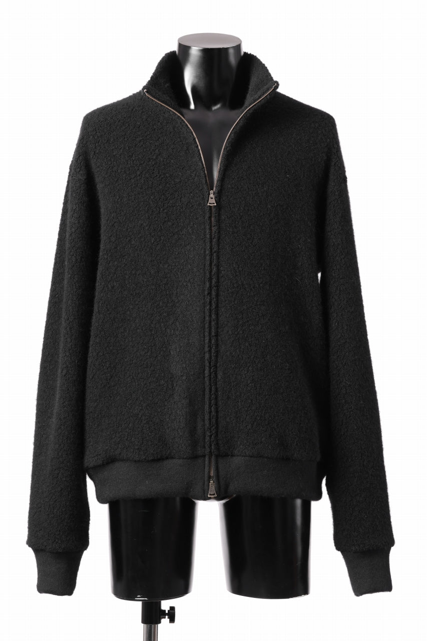 sus-sous Full Zip Track Jacket / Wool Boa Knit (BLACK)