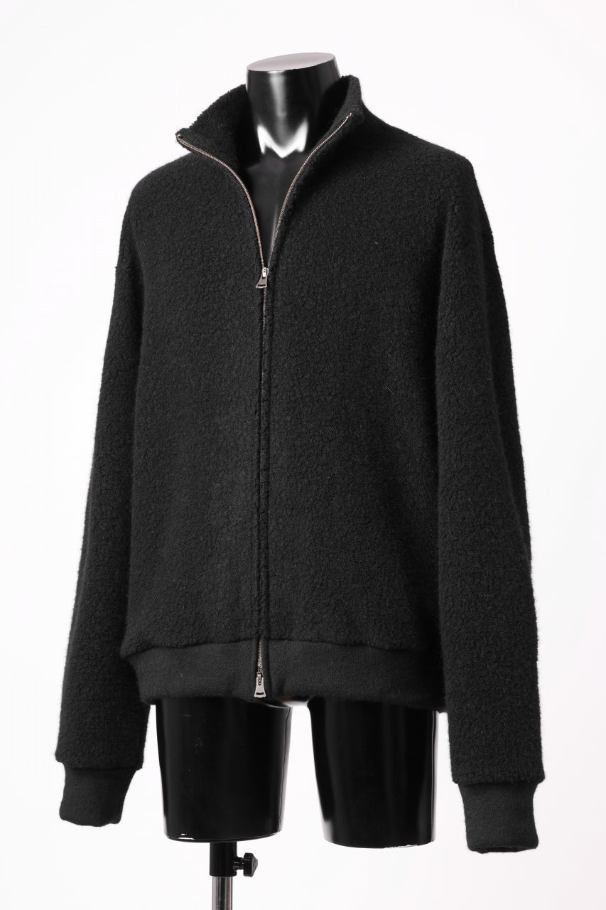 sus-sous Full Zip Track Jacket / Wool Boa Knit (BLACK)