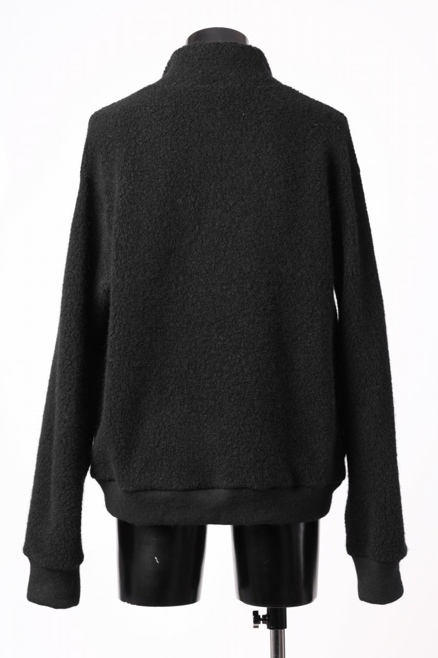 sus-sous Full Zip Track Jacket / Wool Boa Knit (BLACK)