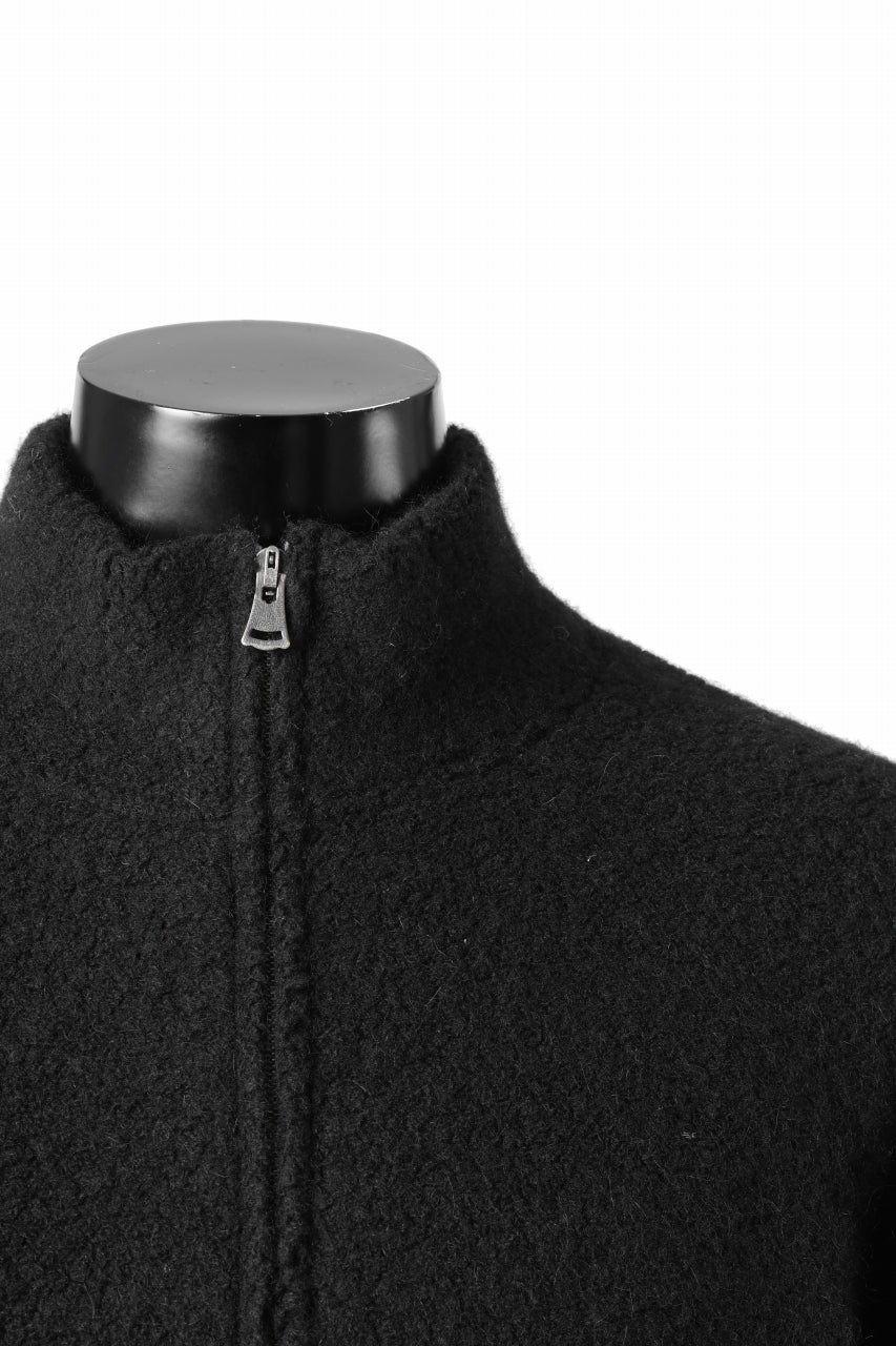 sus-sous Full Zip Track Jacket / Wool Boa Knit (BLACK)